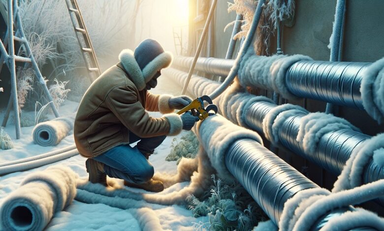 Wrapping Insulation Around Outdoor Pipes for Winter