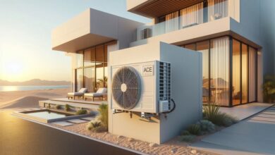 AC Unit on the Exterior Wall of a Dubai Villa