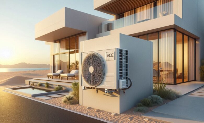 AC Unit on the Exterior Wall of a Dubai Villa