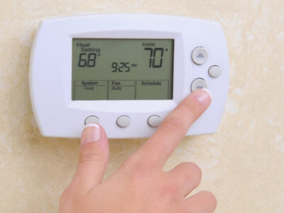 Digital AC thermostat showing incorrect temperature in a Dubai apartment