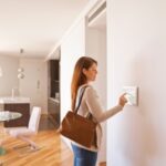 Dubai apartment door secured with smart lock before summer holiday travel