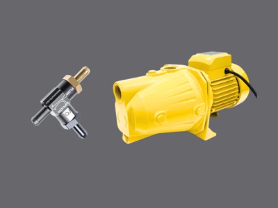 Technician repairing a jet pump venturi tube and ejector kit in Dubai villa water system