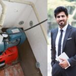Technician fixing water pump system in Dubai home with tools during emergency repair